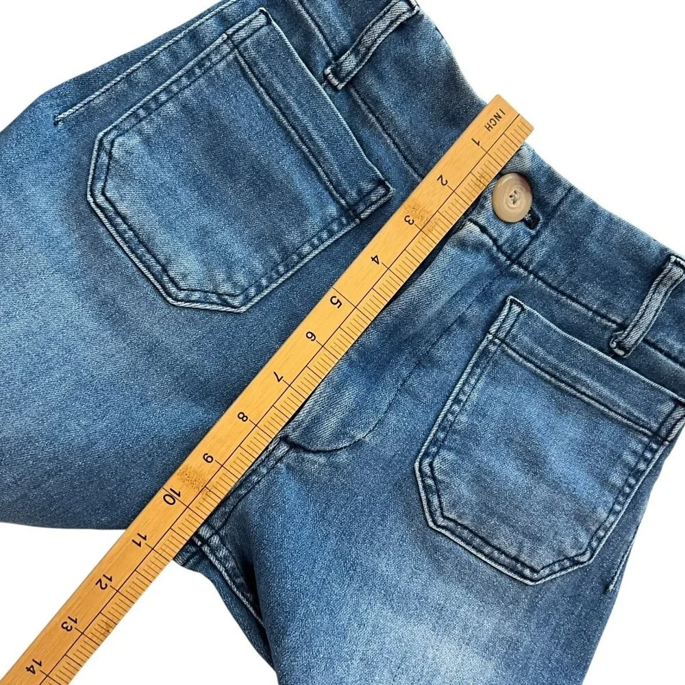 Anthropologie Maeve The Colette Wide Leg Jeans Womens 24 Blue High Rise Cropped - Picture 9 of 11